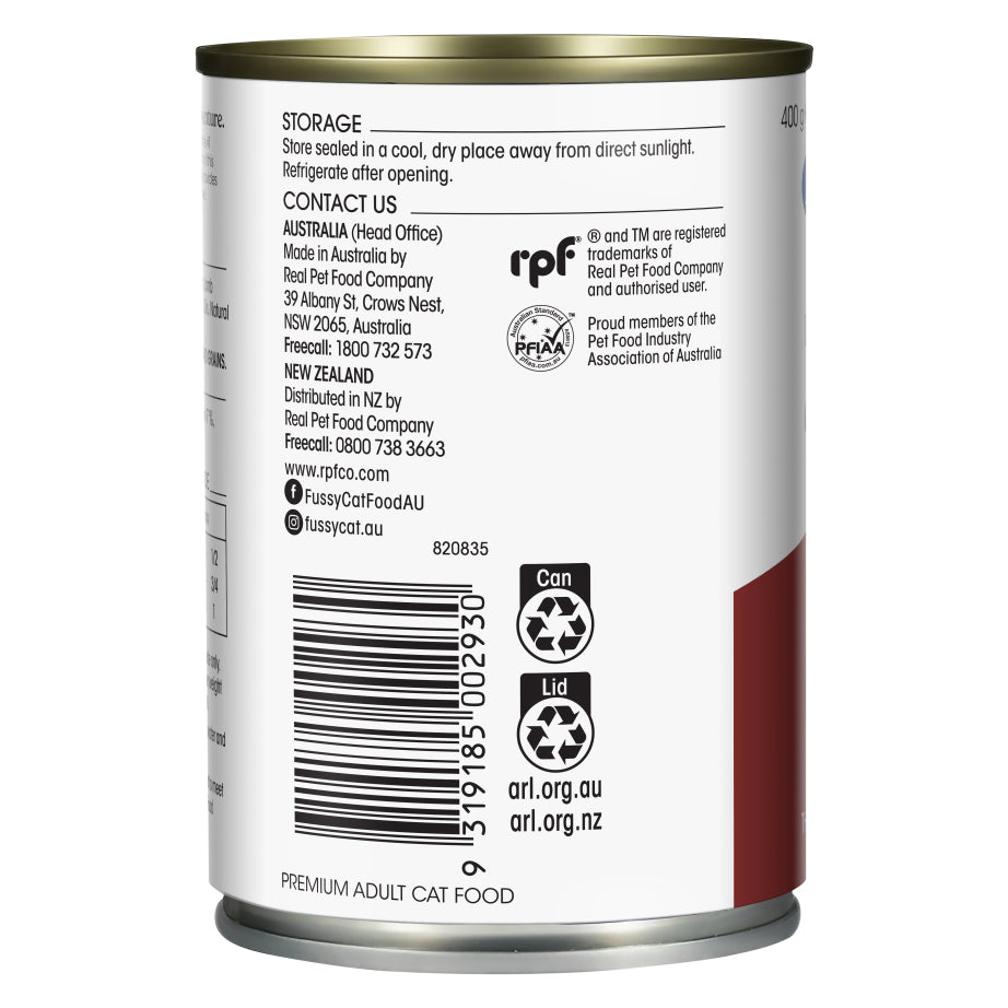 Fussy Cat Grain Free Beef Mince Casserole Wet Cat Food 400g