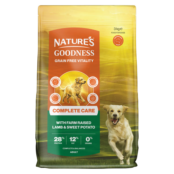 Natures Goodness Grain Free Complete Care with Farm Raised Lamb & Sweet Potato dry food 3kg
