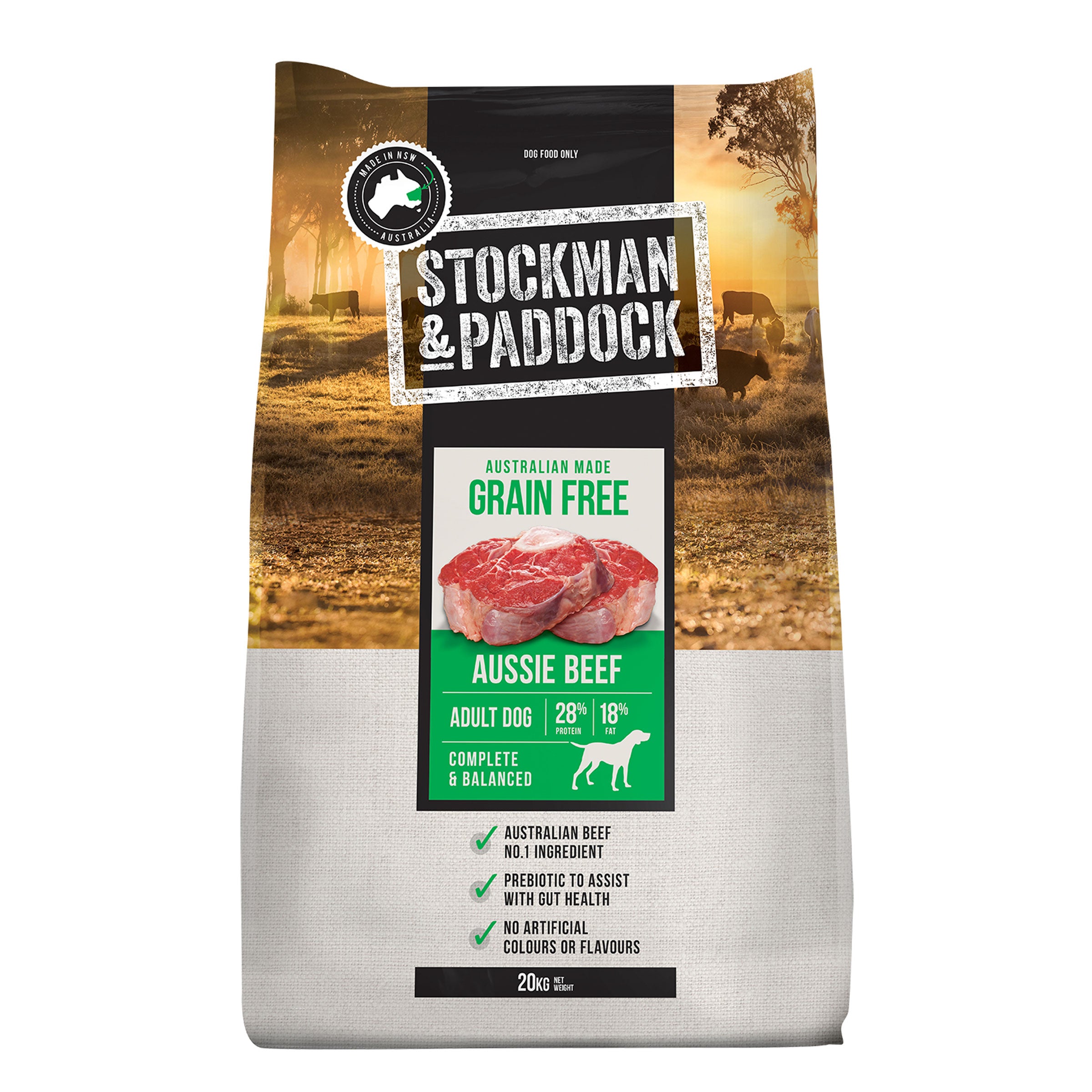 Stockman & Paddock Grain Free Aussie Beef Adult Dog Dry Dog Food 20kg