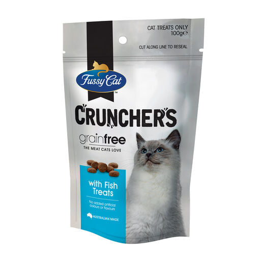 Fussy Cat Grain Free Crunchers with Fish Cat Treats 100g