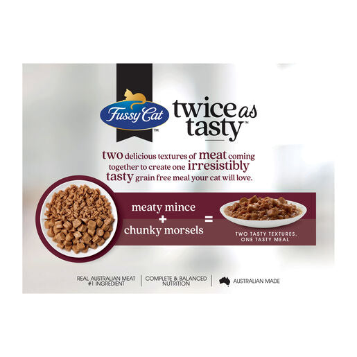 Fussy Cat Twice as Tasty Grain Free Mince & Morsels Wet Cat Food 12x80g