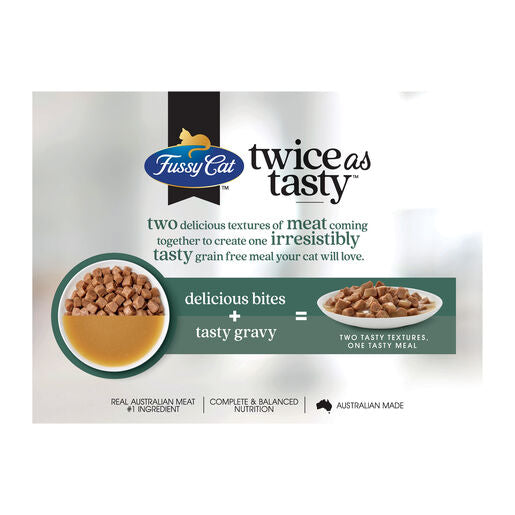 Fussy Cat Twice as Tasty Grain Free Bites Gravy Favourites Wet Cat F Real Pet Food Company