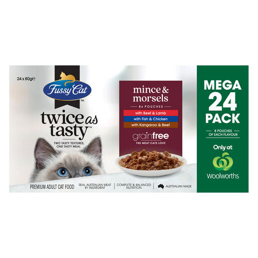 Fussy Cat Mega Twice as Tasty Grain Free Mince Morsels Wet Cat Food Real Pet Food Company