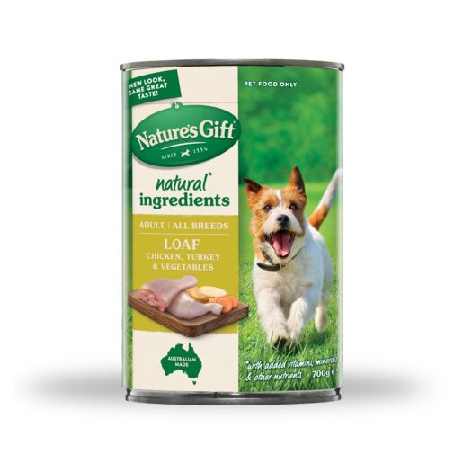 Nature's Gift Loaf Chicken, Turkey & Vegetables Adult Wet Dog Food 700g