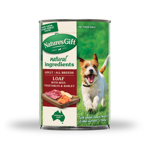 Nature's Gift Loaf with Beef Barley & Vegetables Adult Wet Dog Food 700g