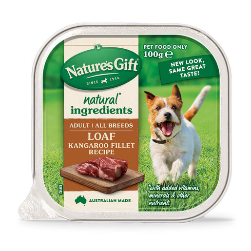 Nature's Gift Loaf Kangaroo Fillet Recipe Adult Wet Dog Food 100g