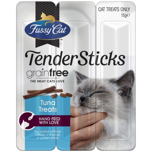 Fussy Cat Grain Free Tender Sticks Tuna Cat Treats 15g