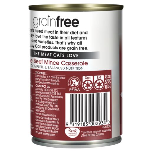 Fussy Cat Grain Free Beef Mince Casserole Wet Cat Food 400g