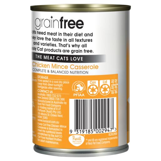 Fussy Cat Grain Free Chicken Mince Casserole Wet Cat Food 400g