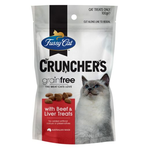 Fussy Cat Grain Free Crunchers with Beef & Liver 100g