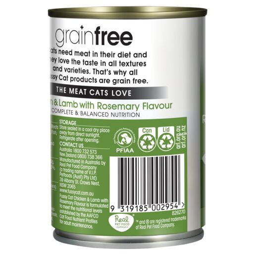 Fussy Cat Grain Free Chicken and Lamb with Rosemary Wet Cat Food 400g