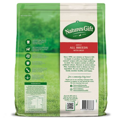 Nature's Gift Beef Adult Dry Dog Food 6kg