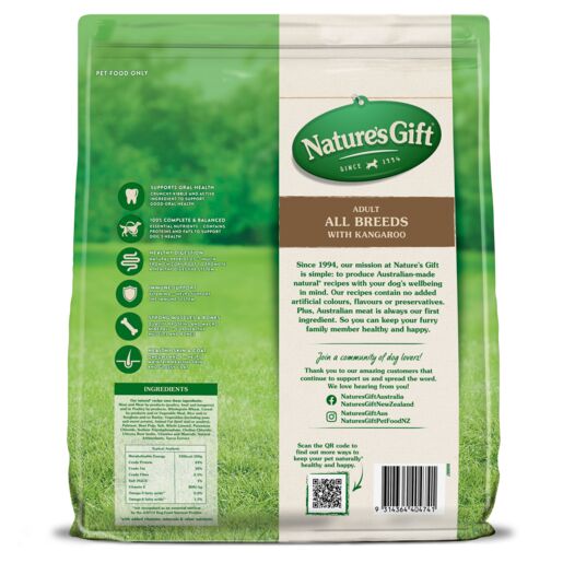 Nature's Gift Sustain Kangaroo Adult Dry Dog Food 6kg