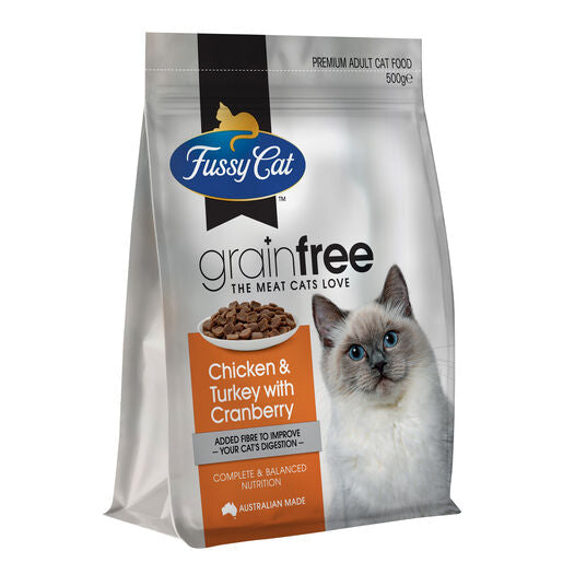 Fussy Cat Grain Free Chicken and Turkey with Cranberry Dry Cat Food 500g