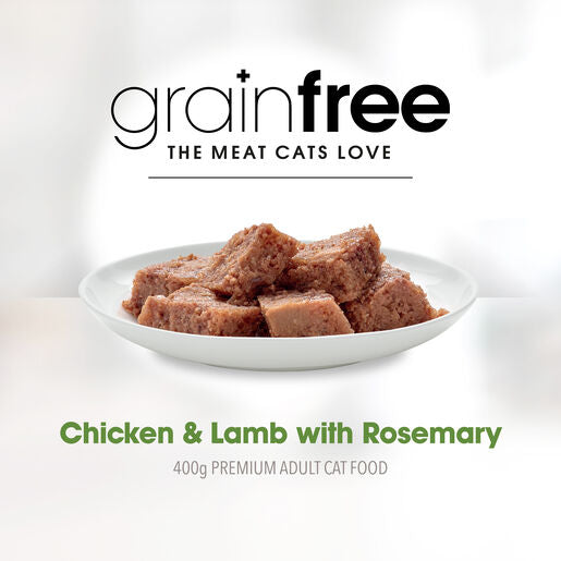 Fussy Cat Grain Free Chicken and Lamb with Rosemary Wet Cat Food 400g