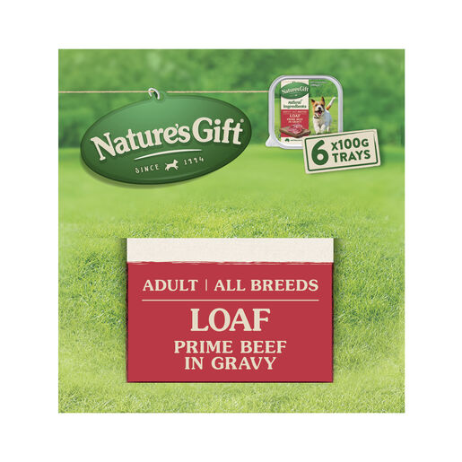 Nature's Gift Loaf Prime Beef in Gravy Adult Wet Dog Food 6 x 100g Trays