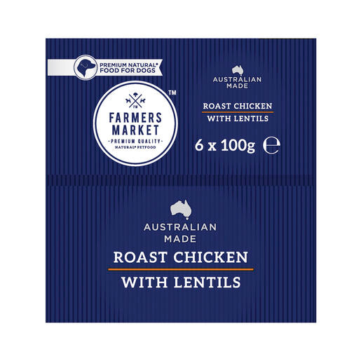 Farmers Market Roast Chicken with Lentils Multipack Adult Wet Dog Food 6 x100g