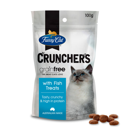 Fussy Cat Grain Free Crunchers with Fish Cat Treats 100g