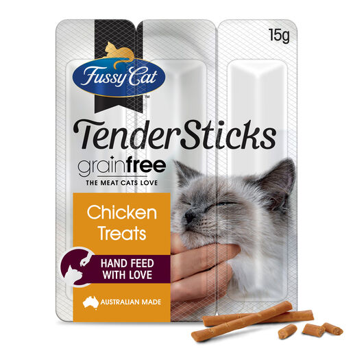 Fussy Cat Grain Free Tender Sticks Chicken Cat Treats 15g