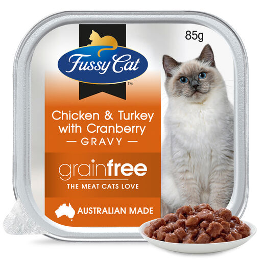 Fussy Cat Grain Free Chicken and Turkey with Cranberry Wet Cat Food 85g