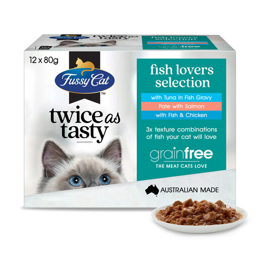 Fussy Cat Twice as Tasty Grain Free Fish Lovers Selection 12x80g