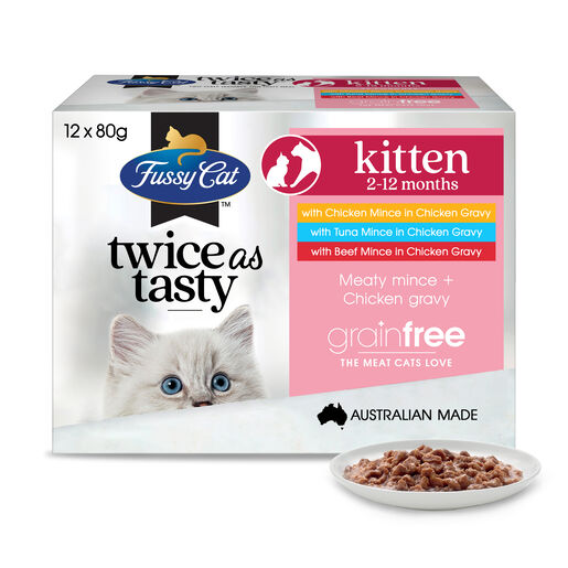 Fussy Cat Twice as Tasty Grain Free Kitten Wet Food 12x80g