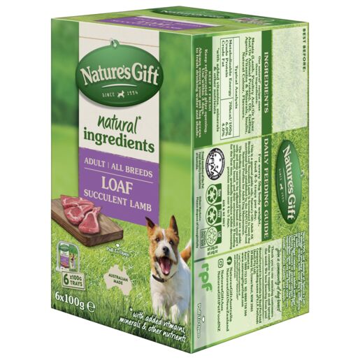 Nature's Gift Loaf Succulent Lamb Adult Wet Dog Food 100g x 6 Pack