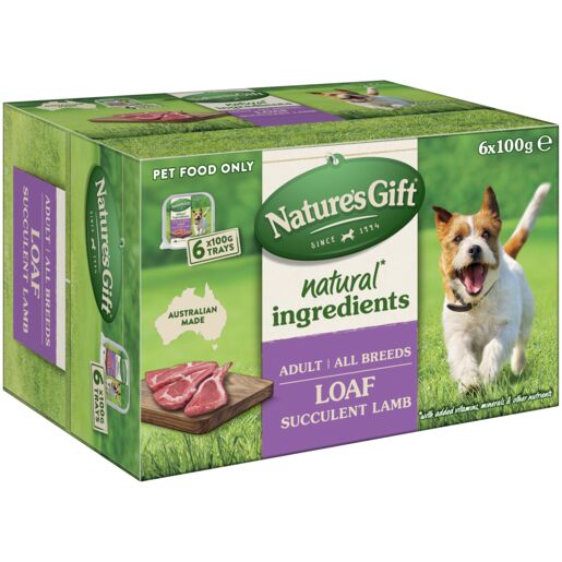 Nature's Gift Loaf Succulent Lamb Adult Wet Dog Food 100g x 6 Pack