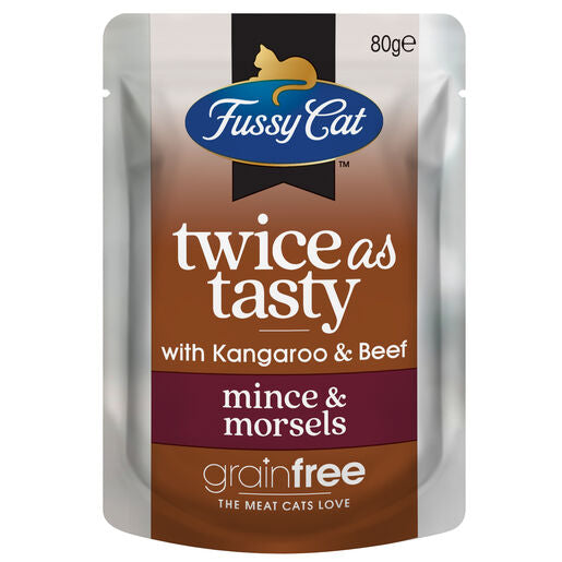 Fussy Cat Mega Twice as Tasty Grain Free Mince & Morsels Wet Cat Food 24x80g