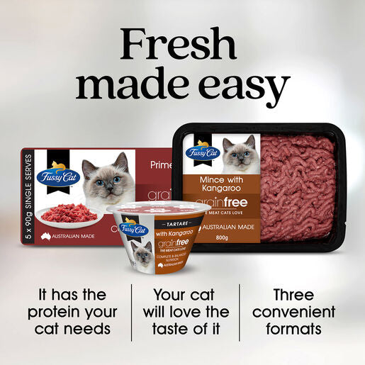 Fussy Cat Grain Free Finest Mince with Kangaroo Chilled Cat Food 800g