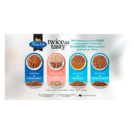 Fussy Cat Twice as Tasty Grain Free Jumbo Fish Lovers Selection Wet Cat Food 28x80g