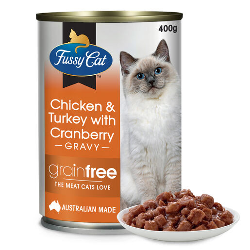 Fussy Cat Grain Free Chicken and Turkey with Cranberry Wet Cat Food 400g