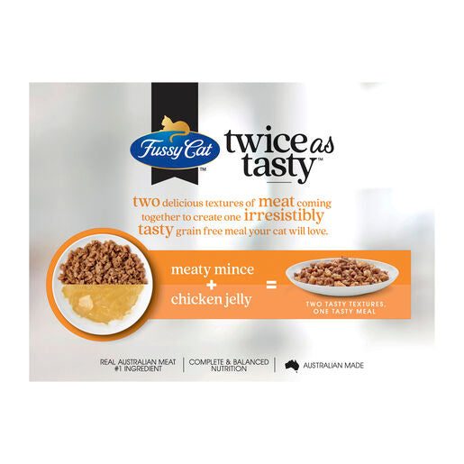 Fussy Cat Twice as Tasty Grain Free Mince & Jelly Wet Cat Food 12x80g