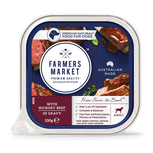 Farmers Market Hickory Beef in Gravy Wet Adult Dog Food 100g