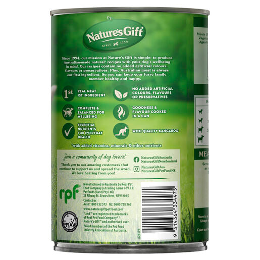 Nature's Gift Loaf with Kangaroo, Vegetables & Rice Adult Wet Dog Food 700g