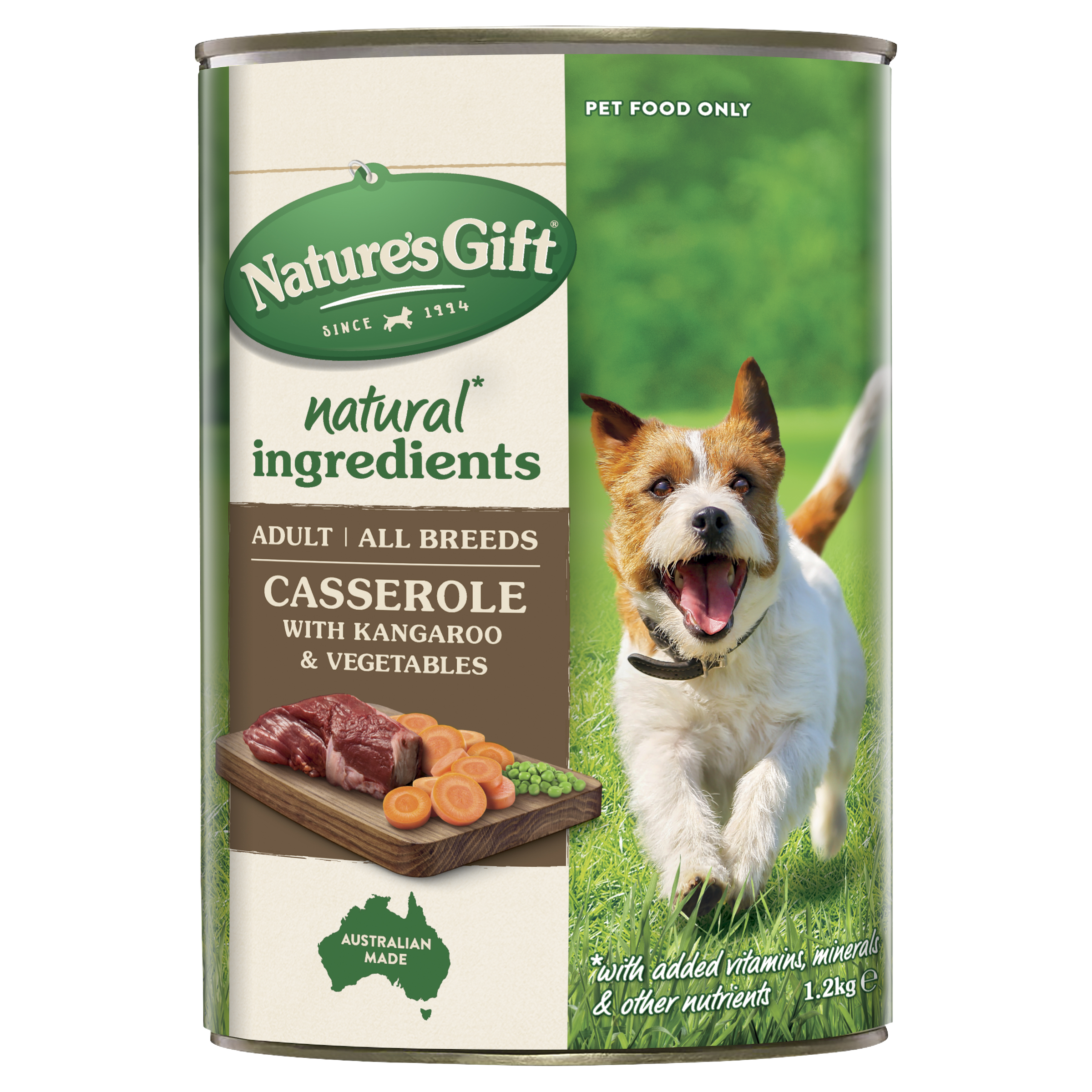 Nature's Gift Casserole Kangaroo & Vegetables Wet Dog Food 1.2kg