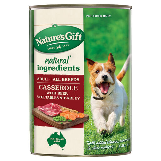 Nature's Gift Casserole with Beef, Vegetables & Barley Adult Wet Dog Food 1.2kg