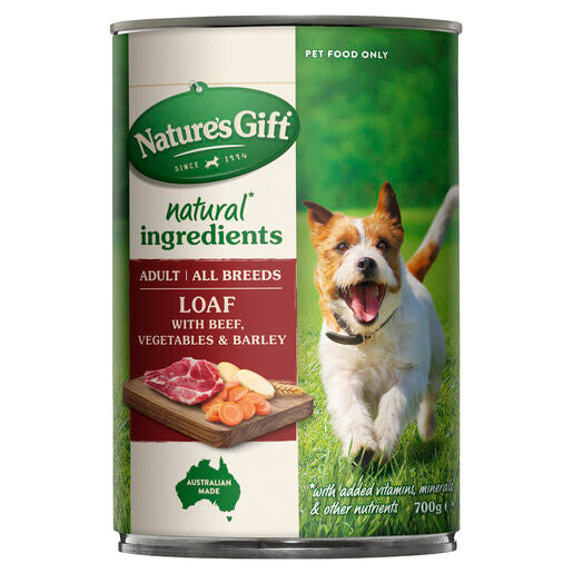 Nature's Gift Loaf with Beef Barley & Vegetables Adult Wet Dog Food 700g