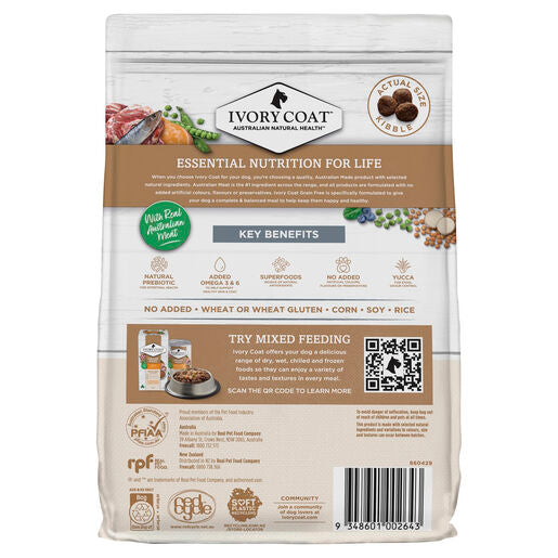 IVORY COAT Grain Free Adult Dry Dog Food Lamb & Sardine 2kg