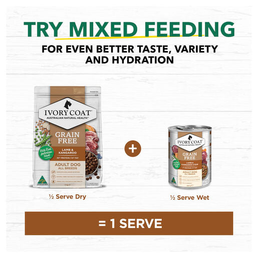 IVORY COAT Grain Free Adult Wet Dog Food Lamb & Kangaroo Stew 400g