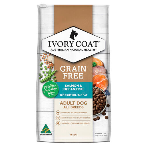 IVORY COAT Grain Free Adult Dry Dog Food Salmon & Ocean Fish 13kg