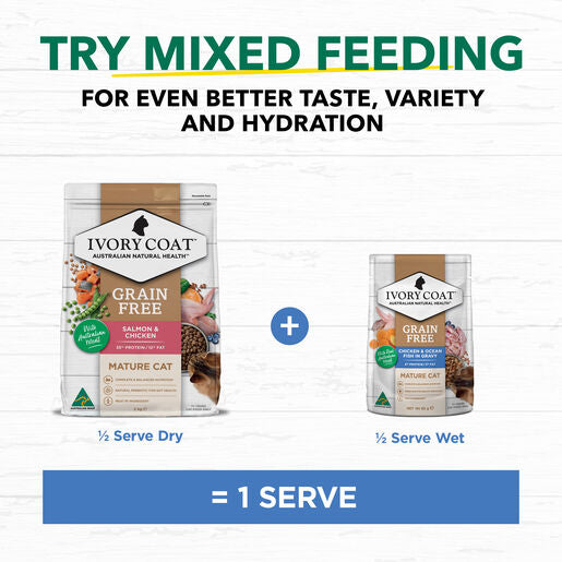 IVORY COAT Grain Free Mature Wet Cat Food Chicken & Ocean Fish in Gravy 85g