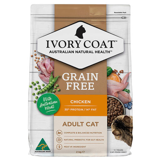 IVORY COAT Grain Free Adult Dry Cat Food Chicken 2kg