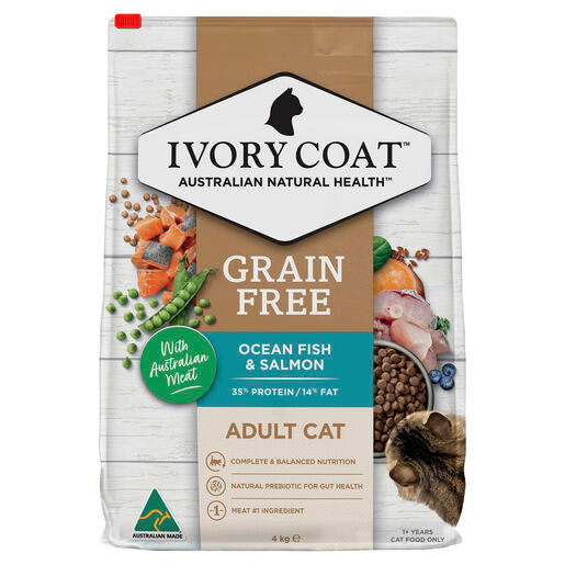 IVORY COAT Grain Free Adult Dry Cat Food Ocean Fish & Salmon 4kg