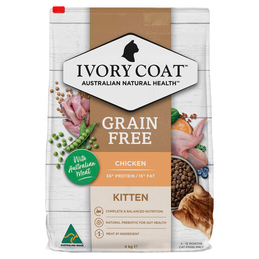 IVORY COAT Grain Free Dry Kitten Food Chicken 4kg