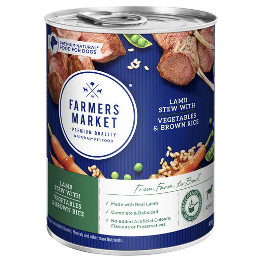 Farmers Market Lamb Stew with Vegetables & Brown Rice Adult Wet Dog Food 400g