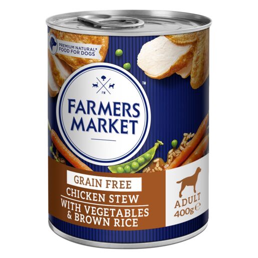 Farmers Market Chicken Stew with Vegetables & Brown Rice Adult Wet Dog Food 400g