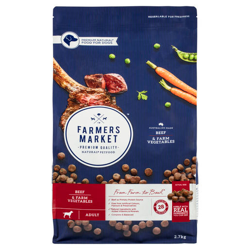 Farmers Market Beef and Farm Vegetables Adult Dry Dog Food 2.7kg